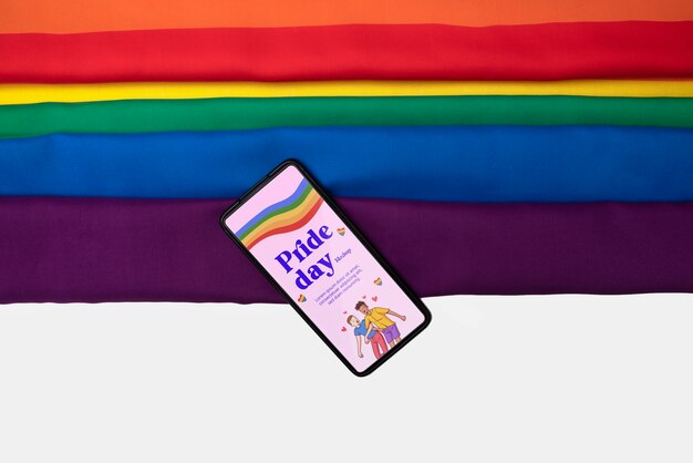 Pride day-telefonmodell mit flagge