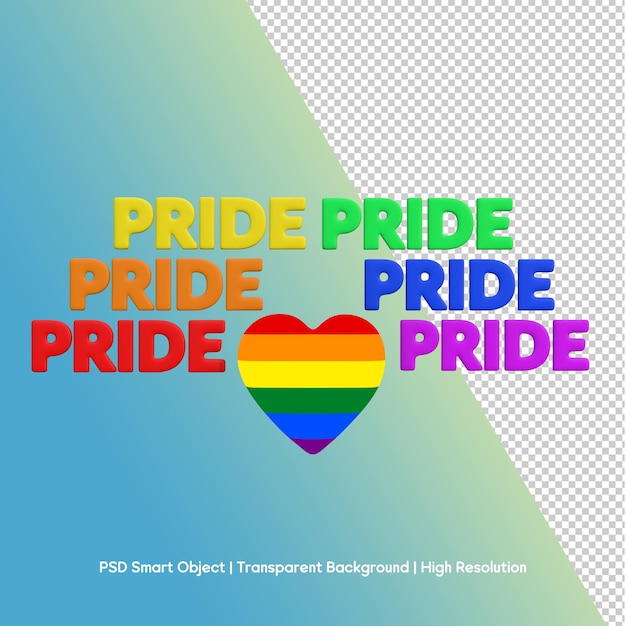 Pride-Feier mit Regenbogenherz und Text-Effekt