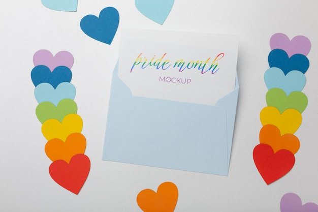 PSD pride month celebration card mockup