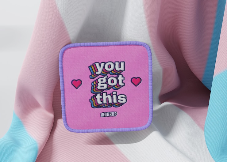PSD pride-tag-patch-mockup