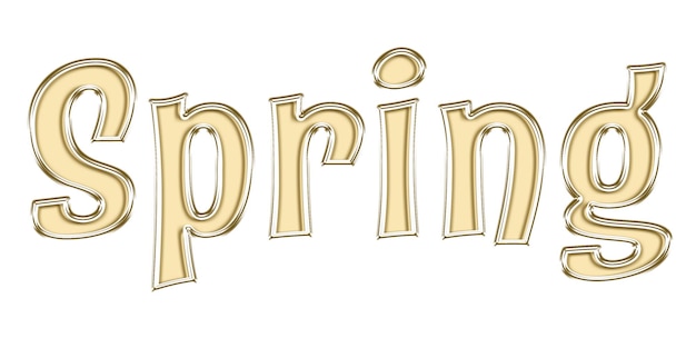Primavera de diseño de fiesta de letra de texto de brillo de palabra de oro