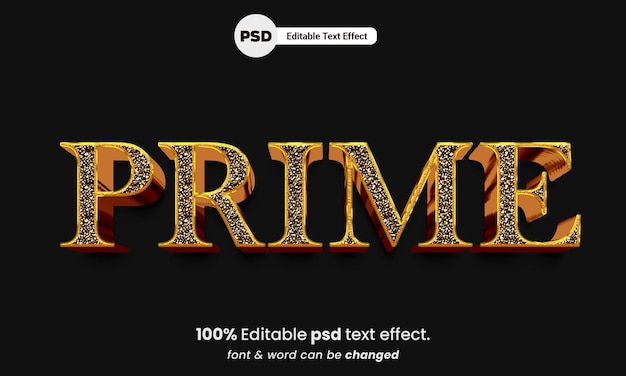 PSD prime 3d-texteffekt, bearbeitbarer psd-texteffekt