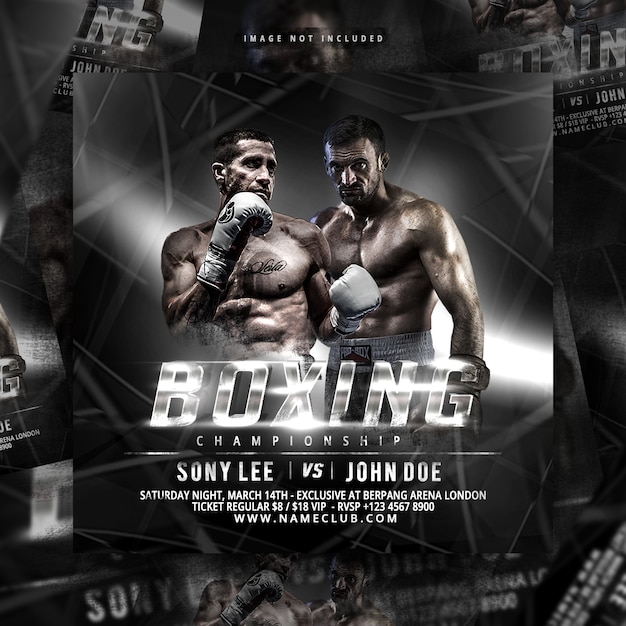 PSD prime flyer de boxe