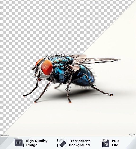 PSD prime de mouche isolée sur fond transparent aucun autre objet détecté dans l'image