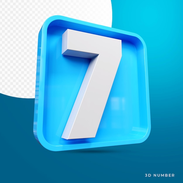 PSD prime de numéro 3d bleu