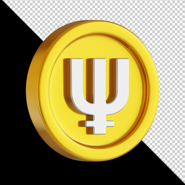 Primecoin xpm Kryptowährungsmünze 3D-Darstellung