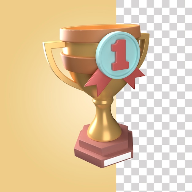 Primeiro troféu ícone 3d