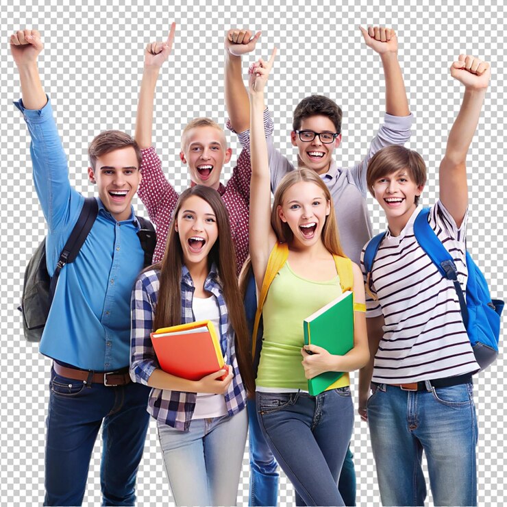 PSD el primer día de escuela sobre un fondo transparente