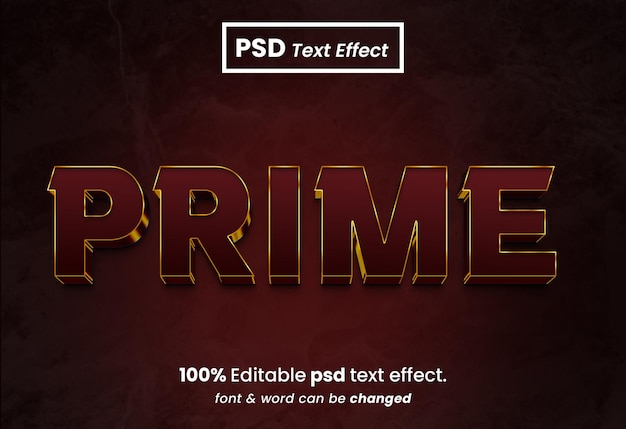 Primer efecto de texto psd editable en 3d