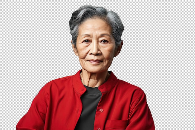 PSD un primer plano de una anciana china posando