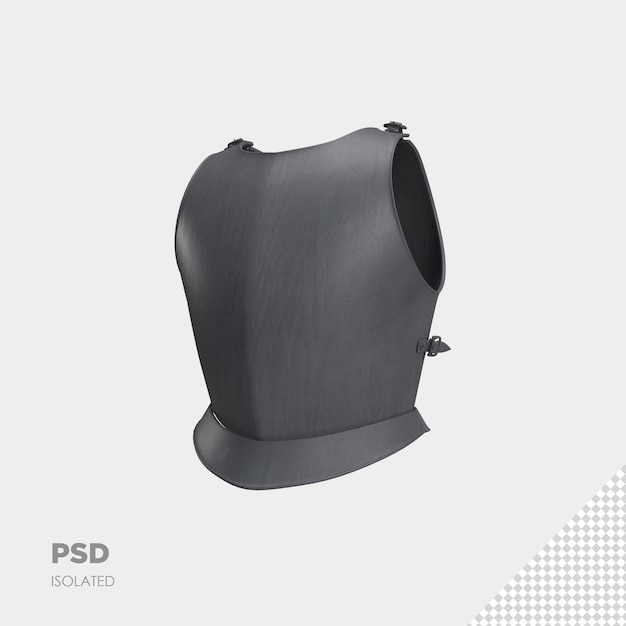 Primer plano de la armadura del guerrero 3d aislado psd premium