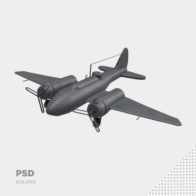 PSD primer plano en avión 3d aislado premium psd