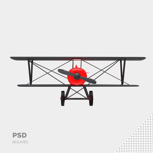 PSD primer plano en avión 3d aislado premium psd