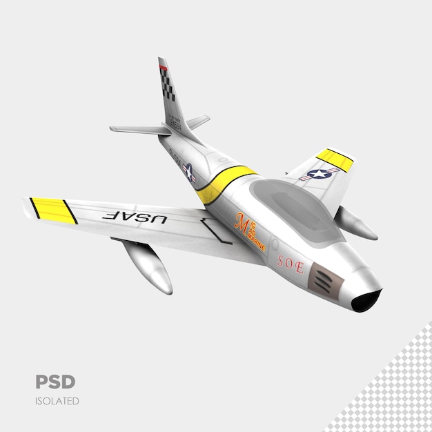 primer plano en avión 3d aislado premium psd