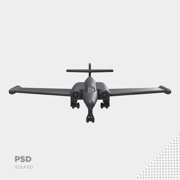 Primer plano en avión 3d aislado premium psd