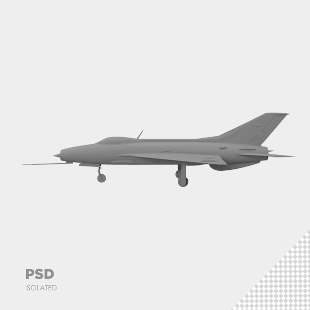 Primer plano, avión, avión, 3d, aislado, premium, psd