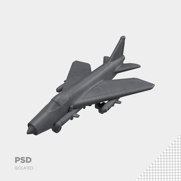 Primer plano, avión, avión, 3d, aislado, premium, psd