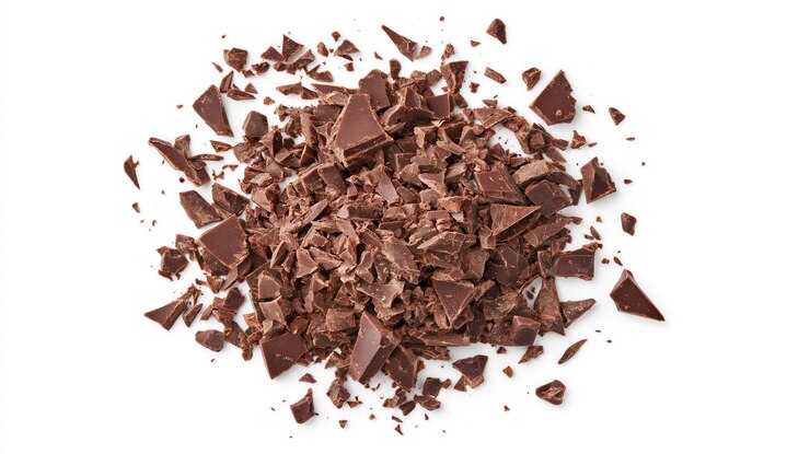 PSD primer plano de una barra de chocolate de color marrón rico contra un fondo aislado chocolate compuesto de