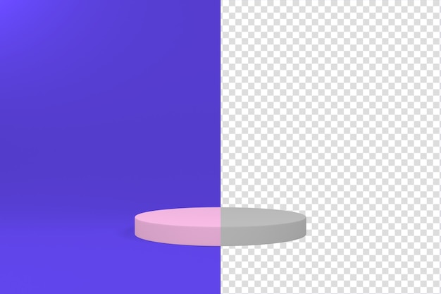Primer plano básico de la sala de estudio del escenario del podio del producto con renderizado 3D mínimo en blanco personalizable por separado