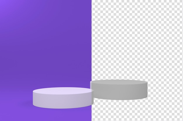 Primer plano básico de la sala de estudio del escenario del podio del producto con renderizado 3D mínimo en blanco personalizable por separado