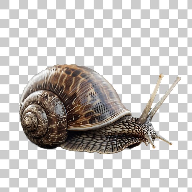 PSD un primer plano de un caracol sobre un fondo blanco