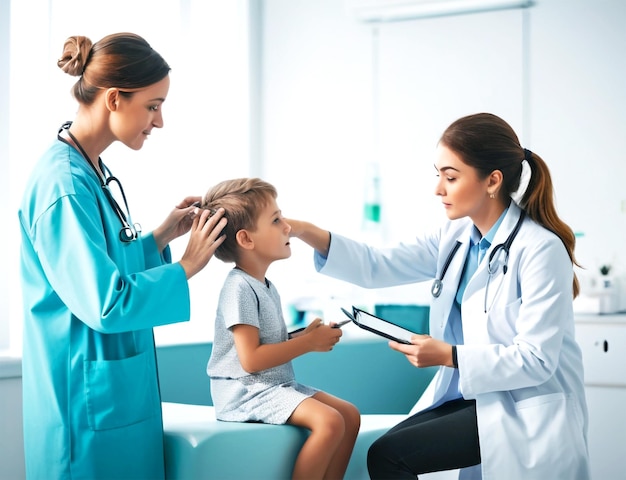 Un primer plano del chico en el dentista.