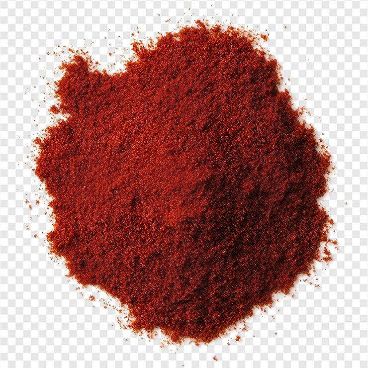 PSD un primer plano del chile rojo en polvo, una especia popular utilizada en muchas cocinas