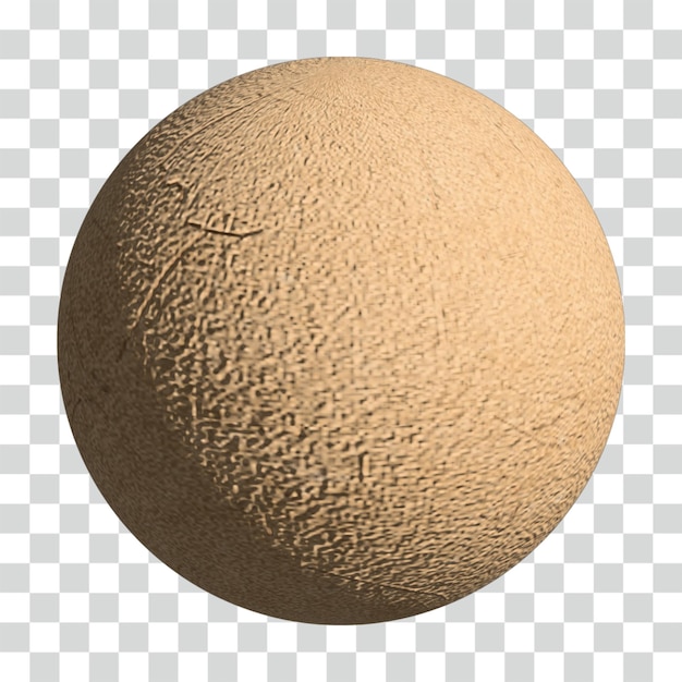 Primer plano de un coco marrón realista sobre un fondo transparente