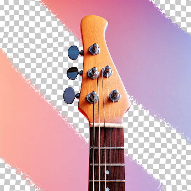 PSD un primer plano del cuello de la guitarra en un fondo transparente