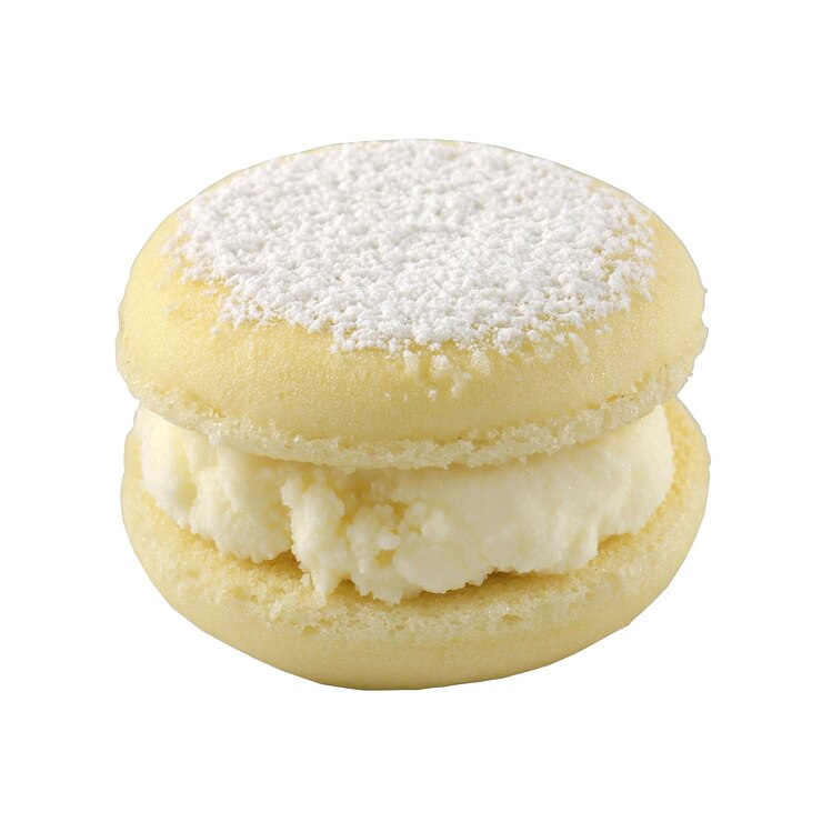 PSD un primer plano de un delicioso sándwich de helado de vainilla
