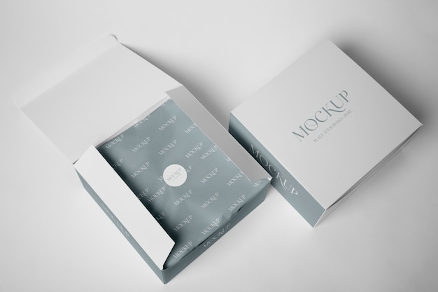Primer plano del diseño de maqueta de caja de regalo