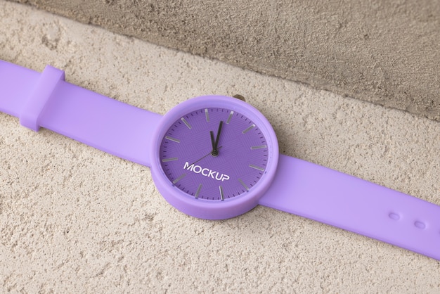 Primer plano en el diseño de la maqueta del reloj de pulsera
