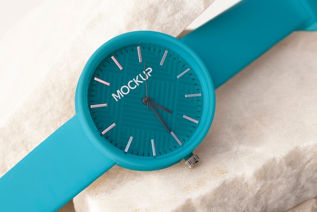 Primer plano en el diseño de la maqueta del reloj de pulsera