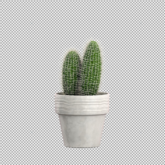Un primer plano de una flor en un jarrón en 3D