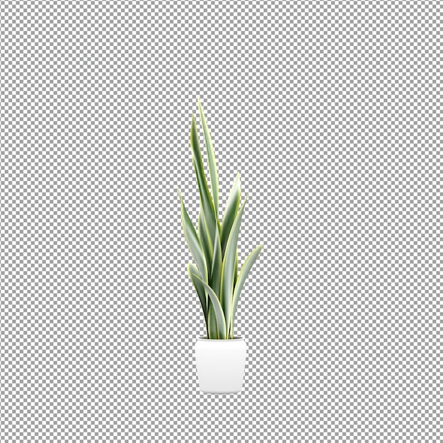 Un primer plano de una flor en un jarrón en 3D