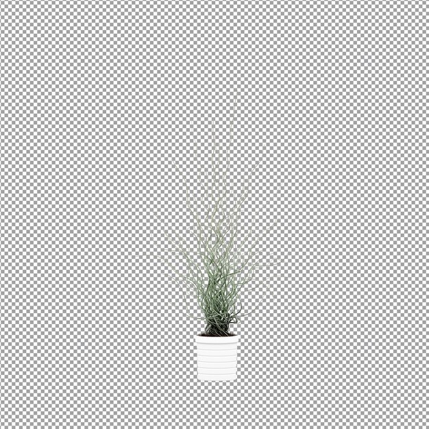 Un primer plano de una flor en un jarrón en 3D
