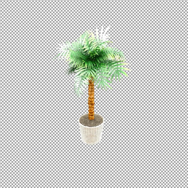 Un primer plano de una flor en un jarrón en 3D