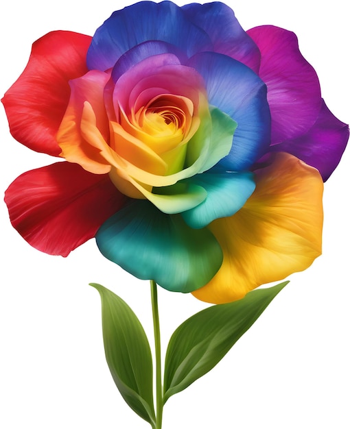 PSD primer plano de las flores del arco iris generado por ia