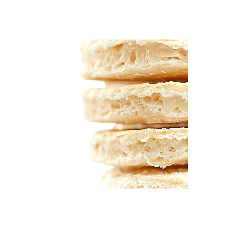 PSD un primer plano de las galletas redondas apiladas