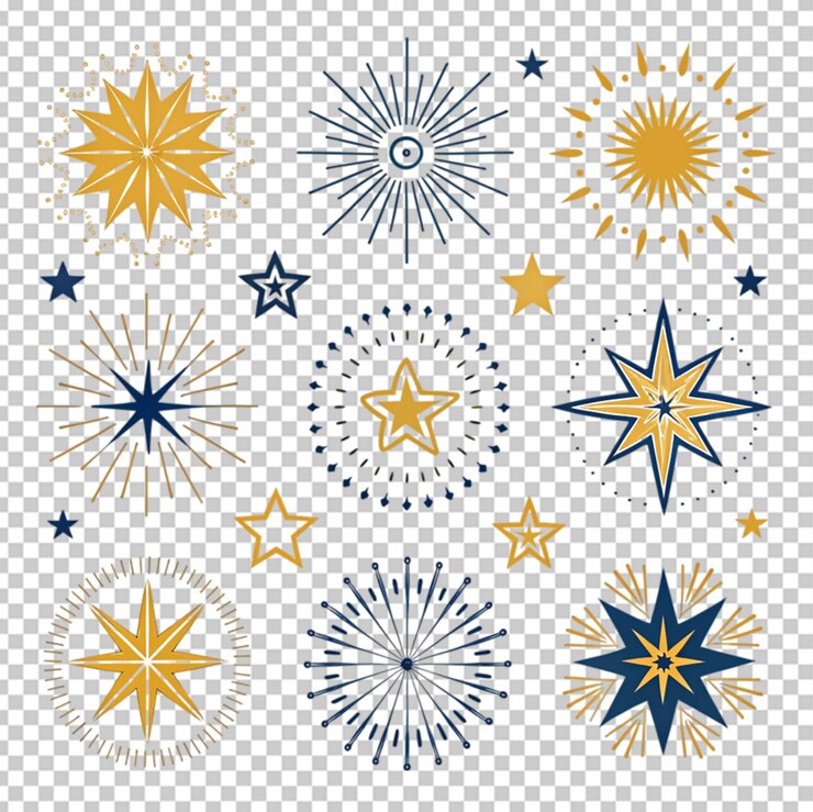 PSD un primer plano de un grupo de estrellas en un fondo blanco