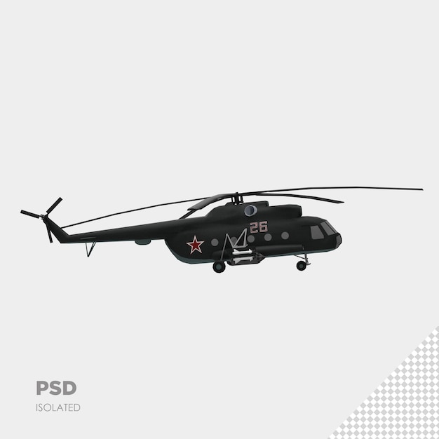 primer plano en helicóptero 3d aislado premium psd