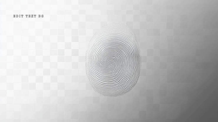 PSD primer plano de una huella dactilar sobre un fondo transparente
