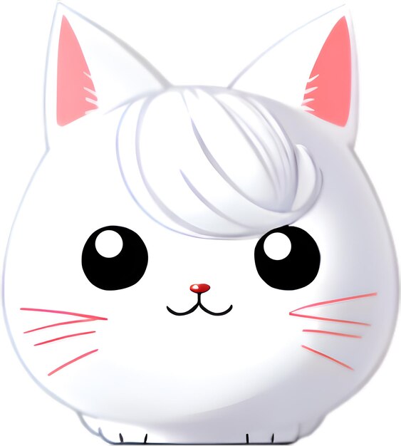 PSD primer plano de un icono de gato lindo estilo minimalista aigenerado