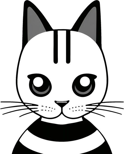 PSD primer plano de un icono de gato lindo estilo minimalista aigenerado