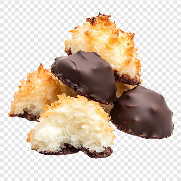 Un primer plano de los macarrones de coco