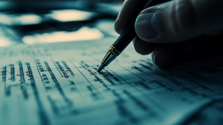 PSD primer plano de una mano firmando un documento con un bolígrafo