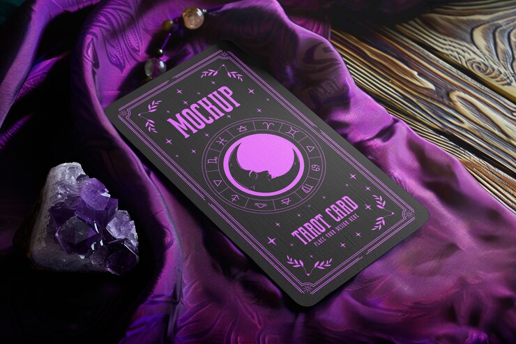 PSD un primer plano de la maqueta de las cartas del tarot
