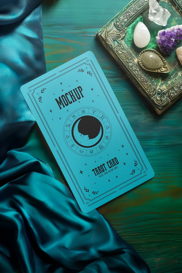 PSD un primer plano de la maqueta de las cartas del tarot