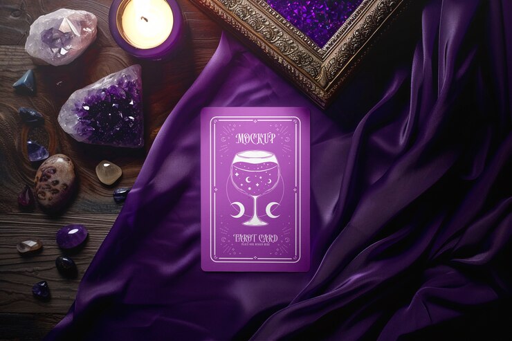 PSD un primer plano de la maqueta de las cartas del tarot
