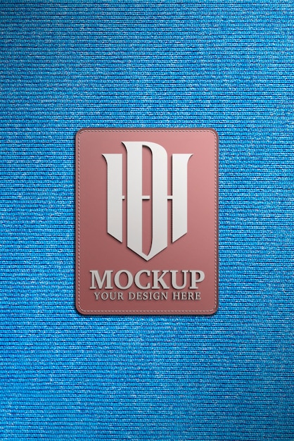 Primer plano de la maqueta del logotipo de goma